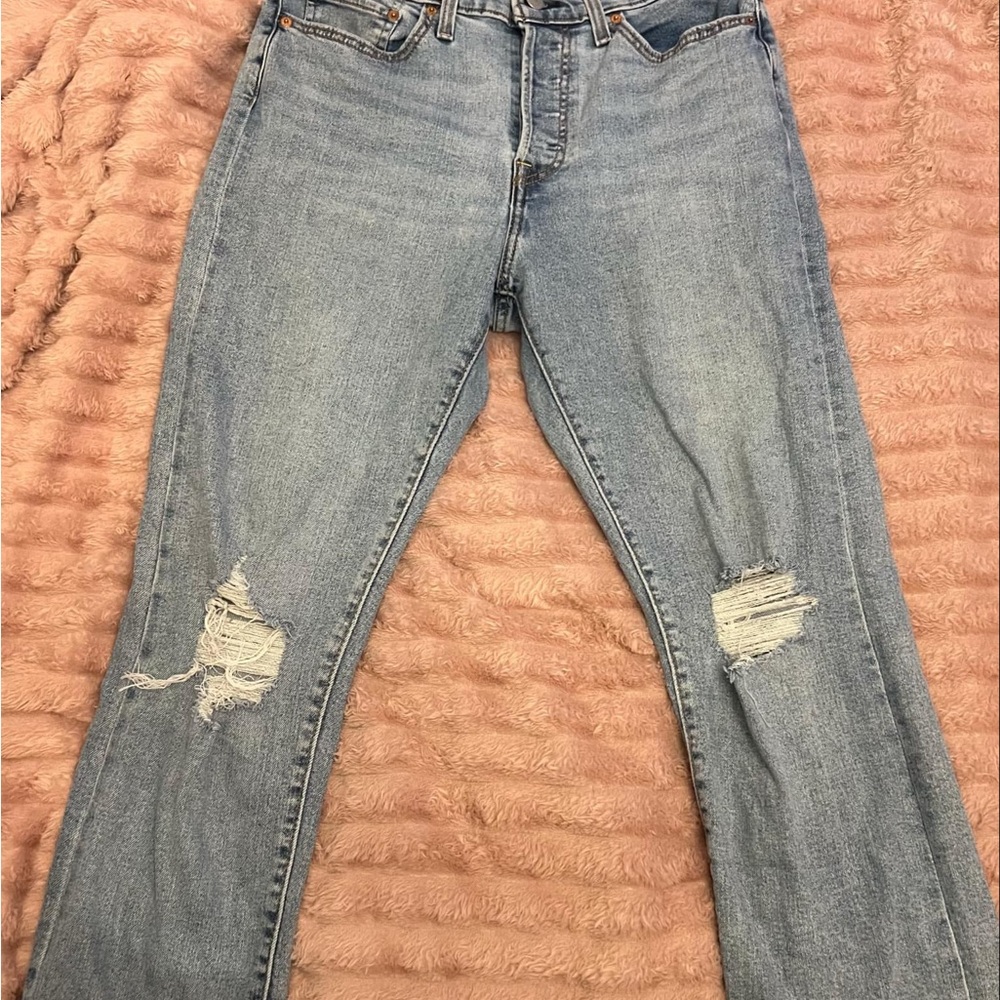Levi's Blue Straight Leg Wedgie Jeans